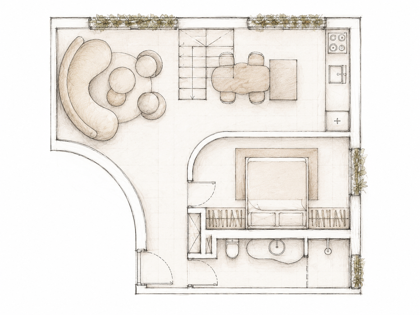 Mezzanine Apartment floor plan