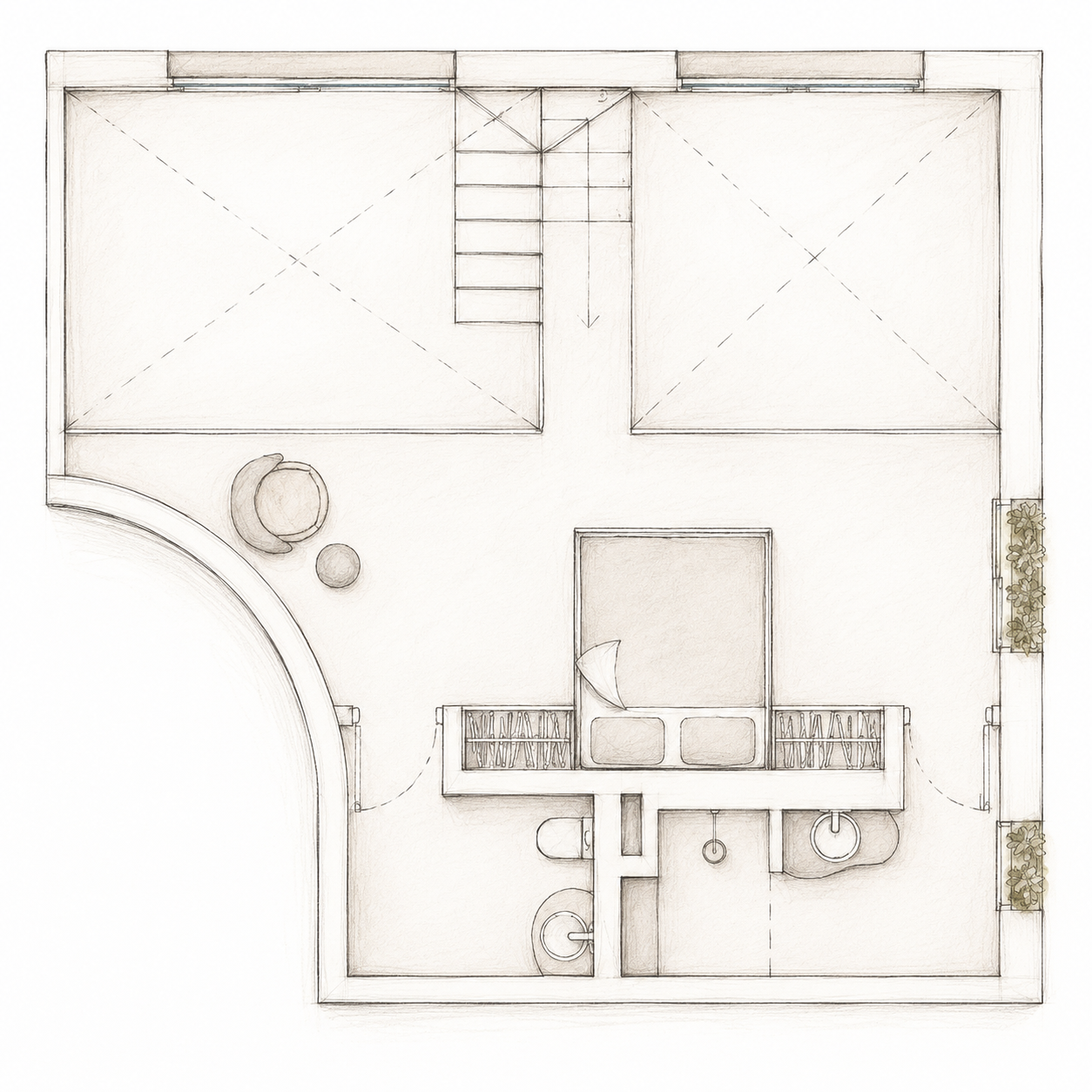 Mezzanine Apartment upper floor plan