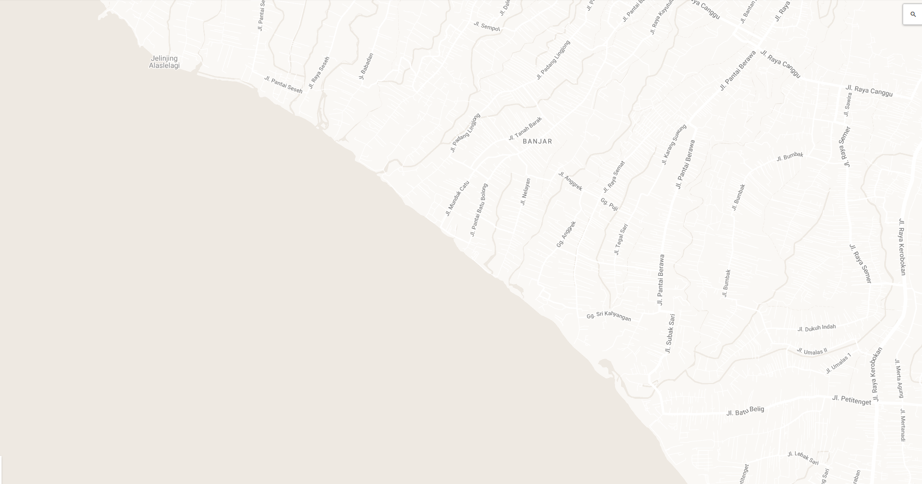 Map of the surroundings of Ananta Villas Nusa Dua